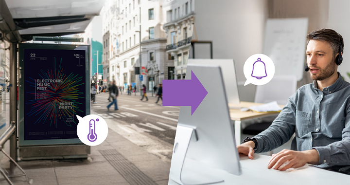 When a threshold is exceeded, LG SuperSign Control+ immediately sends an email or SNMP alert to the designated observer.